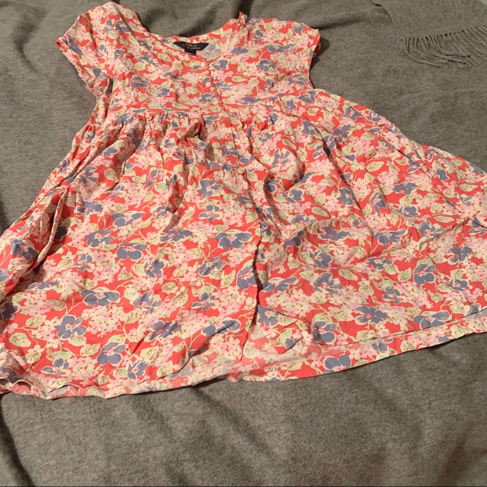 POLO Floral Smocked Cotton Dress 🌺💙 - Picture 4 of 4